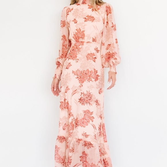 Baltic Born Luciana Maxi Dress | Beige + Rose Size XLXL - Picture 3 of 5